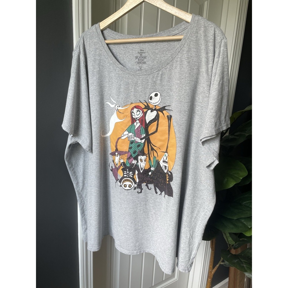 Disney Tim Burton's The Nightmare Before Christmas Heathered Gray T-Shirt 3X